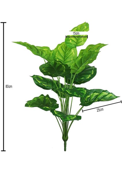 Nettenevime Yapay Çiçek Demet Tropik Diffenbahya 18 Dal 70 cm Salon Çiçeği Yapay Bitki