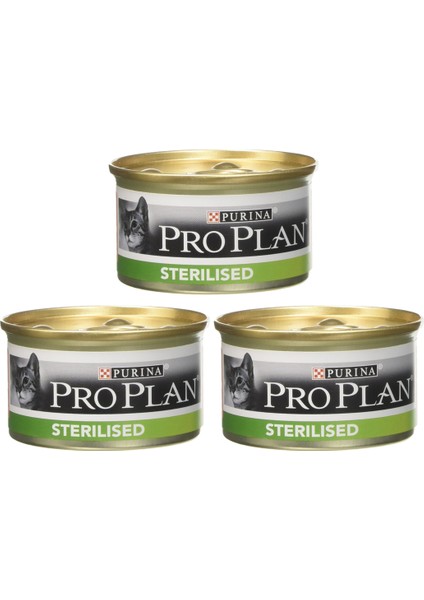 Pro Plan Sterilised Ton ve Somon Kısırlaştırılmış Kedi Konservesi 3X85 gr