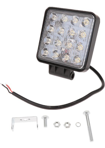 16 LED 48W Off Road Sis Farı Lambası Kare Gemi Tekne Slim 12V