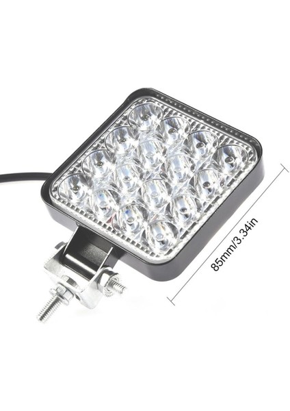 16 LED 48W Off Road Sis Farı Lambası Kare Gemi Tekne Slim 12V