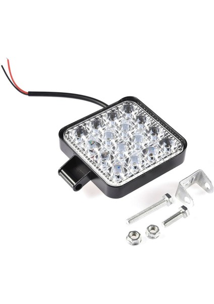 16 LED 48W Off Road Sis Farı Lambası Kare Gemi Tekne Slim 12V