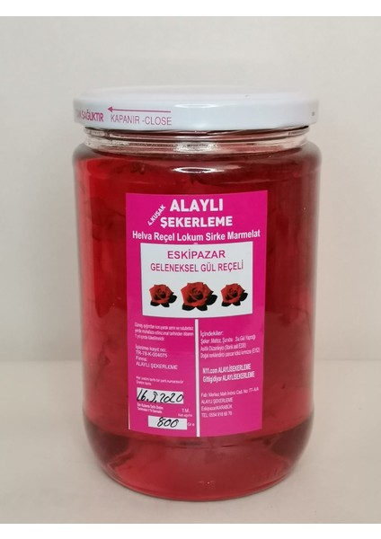 Eskipazar Geleneksel Gül Reçeli 800 gr