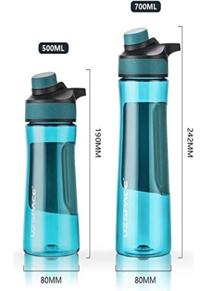 Manyetik Kapaklı 700 ml Silikon Gövde Tritan Su Matarası