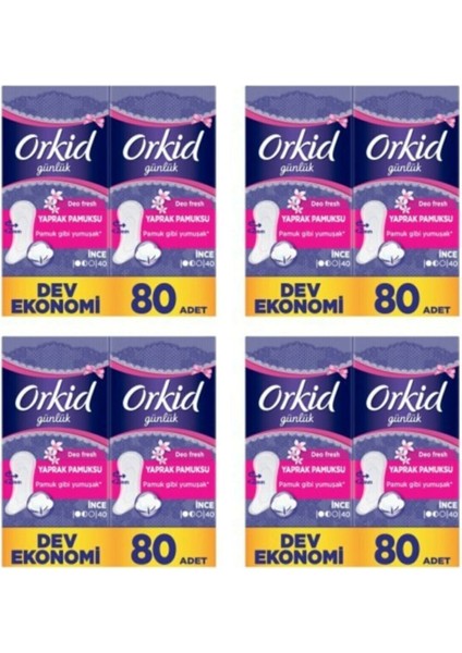 Yaprak Pamuksu Günlük Ped Deo Fresh 80 x 4 Adet Dev Ekonomi Paketi