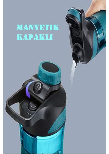 Manyetik Kapaklı 700 ml Silikon Gövde Tritan Su Matarası