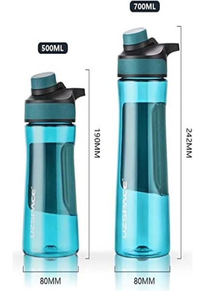 Manyetik Kapaklı 500 ml Silikon Gövde Tritan Su Matarası