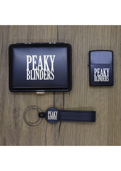Kişiye Özel Peaky Blinders Metal Tabaka, Zippo Çakmak ve Anahtarlık Seti