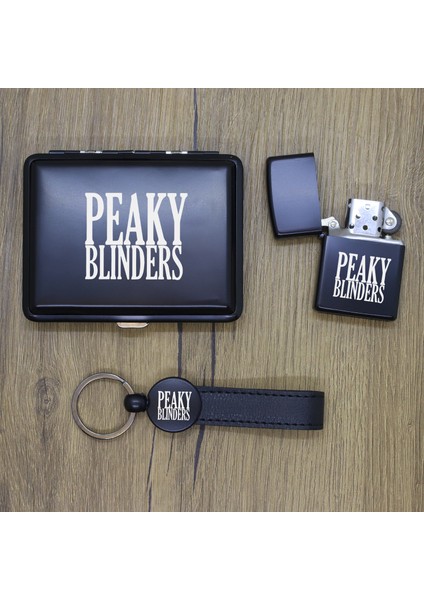 Kişiye Özel Peaky Blinders Metal Tabaka, Zippo Çakmak ve Anahtarlık Seti
