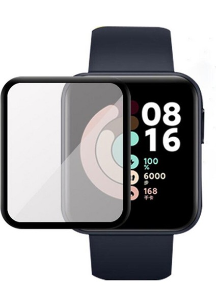 Xiaomi Mi Watch Lite Tam Kaplayan Kavisli Ekran Koruyucu 3D Pet Film - Siyah