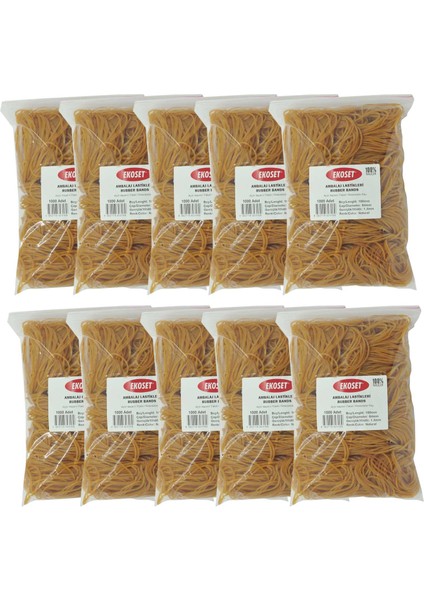 Kauçuk Paket Ambalaj Para Lastiği 100 mm 10000'LI