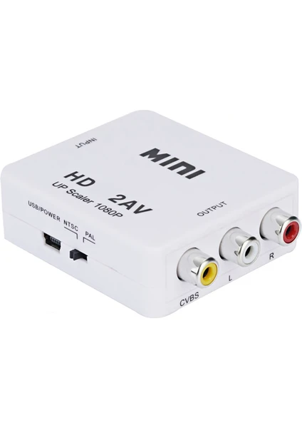 HDMI To Rca Tos Av Çevirici Dönüştürücü 1080P Mini HDMI2AV Video Conventer - AL2665