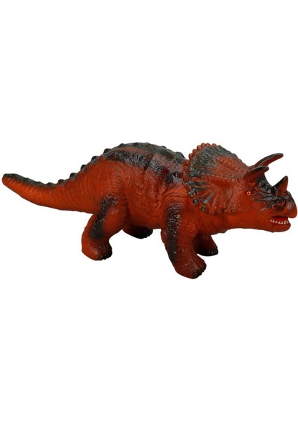 Sesli Dinozorlar 40 Cm. - Triceratops Turuncu-Siyah