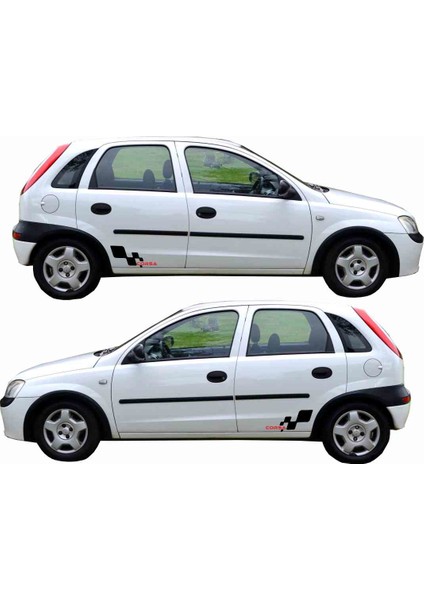 Opel Corsa Sticker Seti Sport Kapı Eşiği Monster Pençe Arma