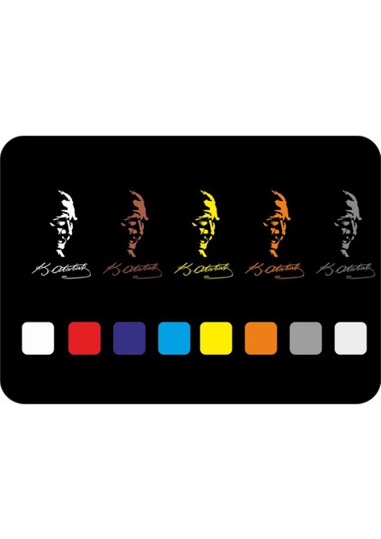 Mustafa Kemal Atatürk Silüet Sticker Beyaz Portre