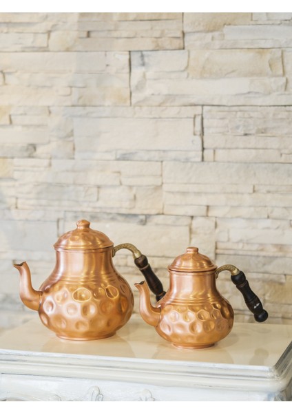 Bakır Çaydanlık Gamzeli Model Mat Bakır Renk