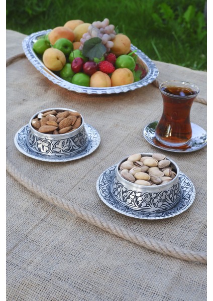Tabaklı Oyma Nakışlı Çerezlik 2'li
