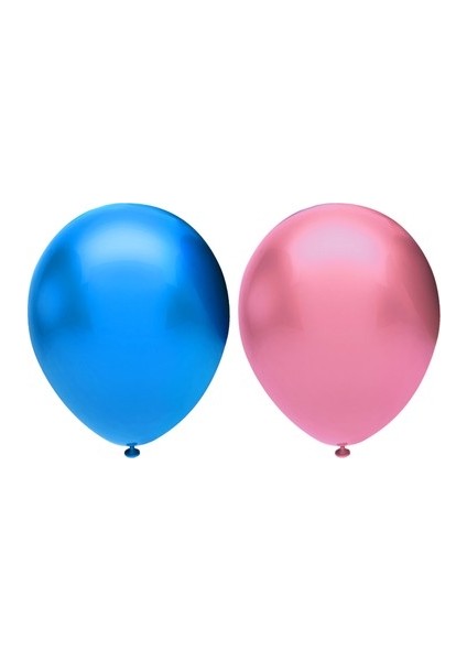 50 Adet Metalik Pempe, Mavi Balon Konsepti-Uçan-Güzel Balon