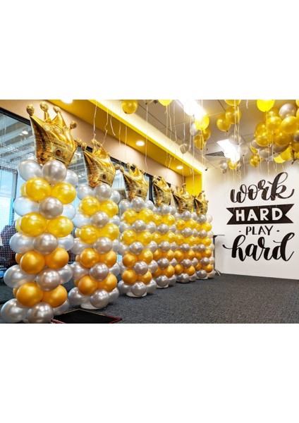 35 Adet Metalik Gümüş ,altın(Gold) Balon-Nişan-Parti-Düğün Balonu