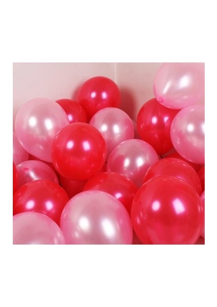 20 Adet Metalik Pempe, Kırmızı Balon Konsepti-Uçan-Güzel Balon