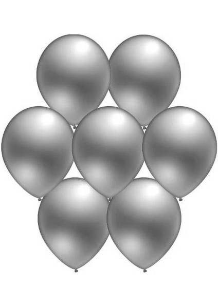 Metalik Balon Gümüş (Silver)(20 Adet)-Parti-Dogum Günü Balonu