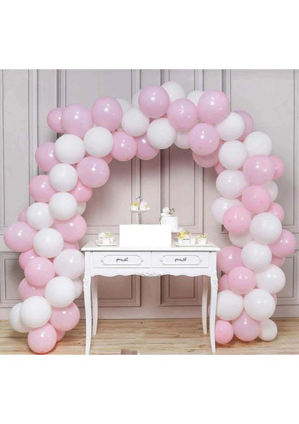 20 Adet Metalik Sedefli Pempe, Beyaz Balon Konsepti-Uçan- Balon