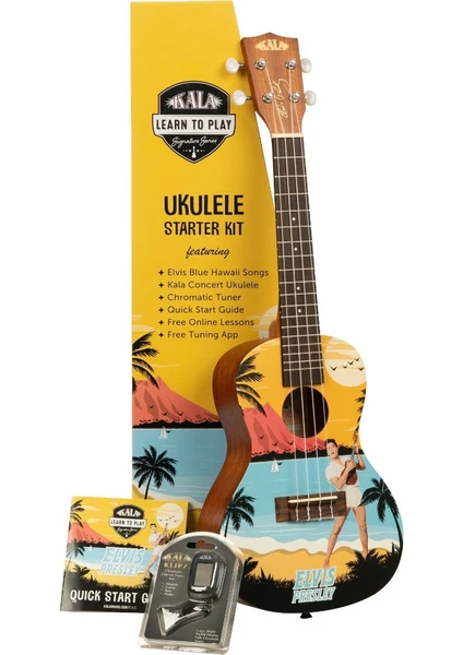 Elvis Blue Hawaii Concert Ukulele Eğitim Seti