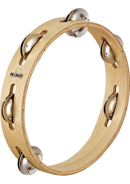 NINO14 Wood 10 Inch Tambourine