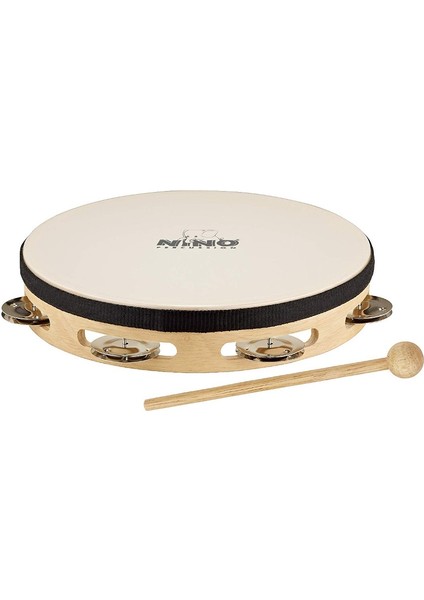 NINO25 Headed Wood 10 Inch Tambourine
