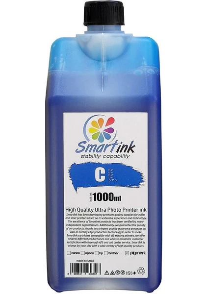 Hp Uyumlu 1000ML Mavi Mürekkep