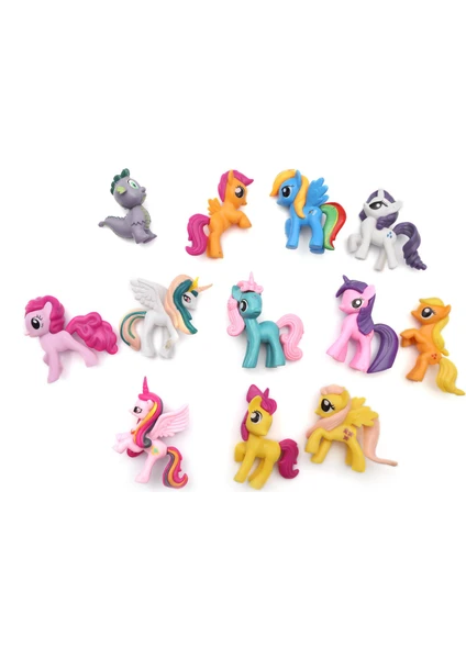 Masho Trend 12 Parça My Little Pony Figür Seti - Benim Sevgili Atlarım Seti - Renkli Atlar - Equestria Girl