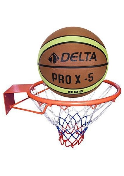 Basketbol Çemberi No5 Pro-X Basketbol Topu Basketbol Filesi Üçlü Set