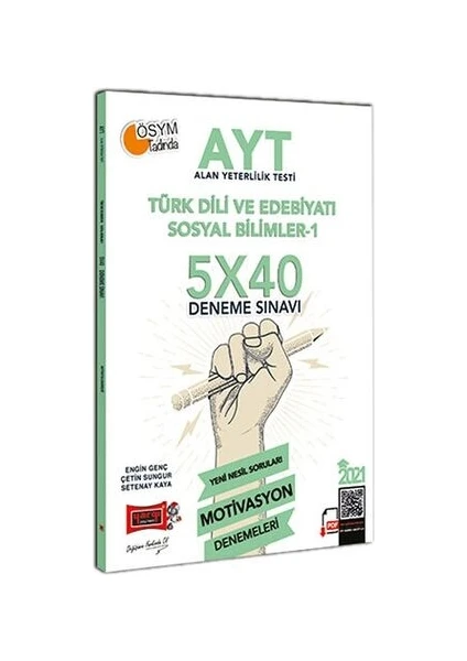 Yargı Yayınevi AYT 2021 Türk Dili ve Edebiyatı Sosyal Bilimler 1 5X40 Motivasyon Deneme Sınavı