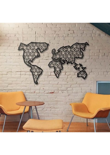 Xl Dünya Haritası Metal Duvar Dekoru modelleri