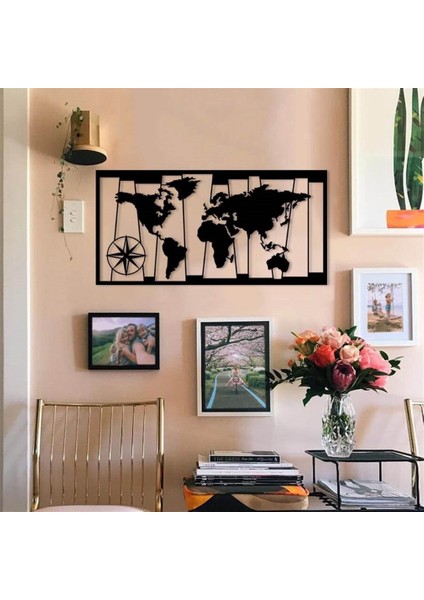 Dünya Haritası Metal Duvar Dekoru