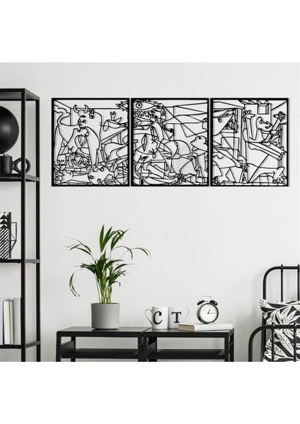 3'lü Picasso Guernia Metal Duvar Dekoru