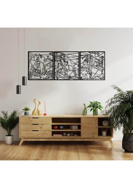 3'lü Picasso Guernia Metal Duvar Dekoru