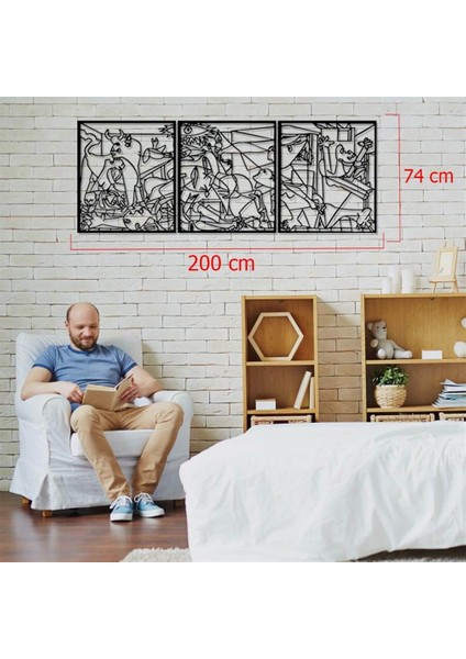 3'lü Picasso Guernia Metal Duvar Dekoru