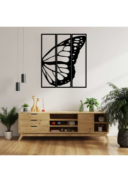 Kelebek Çiçek Metal Duvar Dekoru