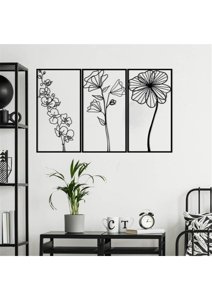 3'lü Çiçek Metal Duvar Dekoru fiyatları