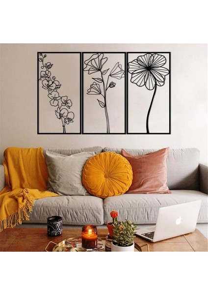 3'lü Çiçek Metal Duvar Dekoru fırsatları