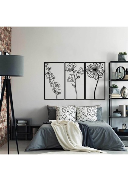 3'lü Çiçek Metal Duvar Dekoru indirimleri