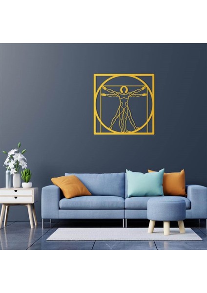 Man Da Vinci Metal Duvar Dekoru