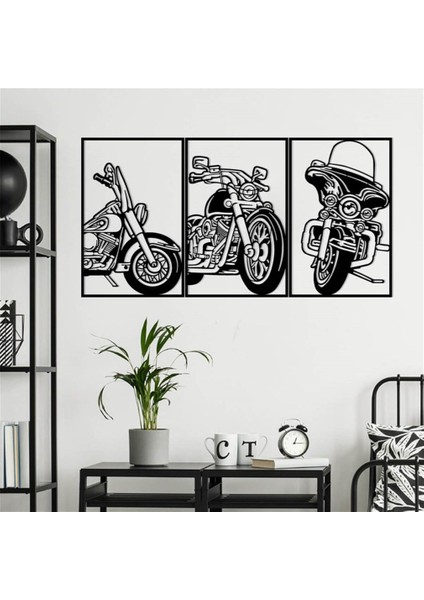 3'lü Motor Metal Duvar Dekoru modelleri