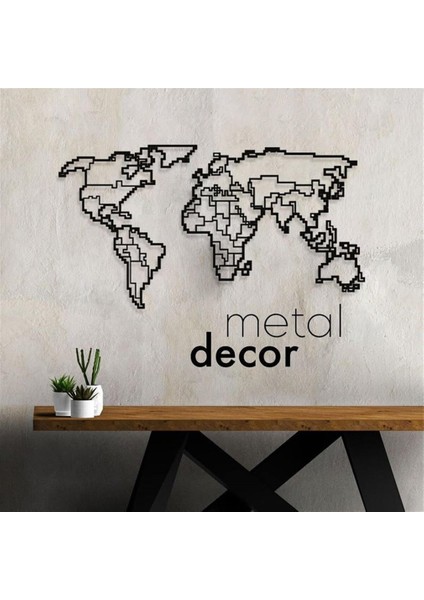 Dünya Haritası Metal Duvar Dekoru
