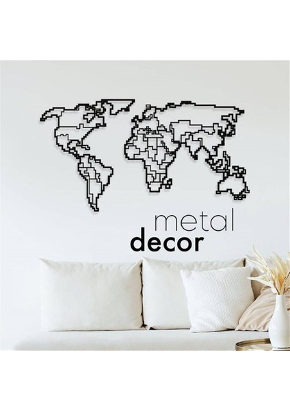 Dünya Haritası Metal Duvar Dekoru