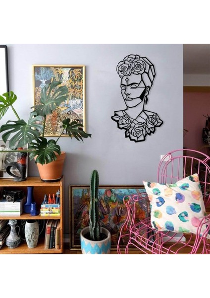 Frida Kahlo Portre Metal Duvar Dekoru