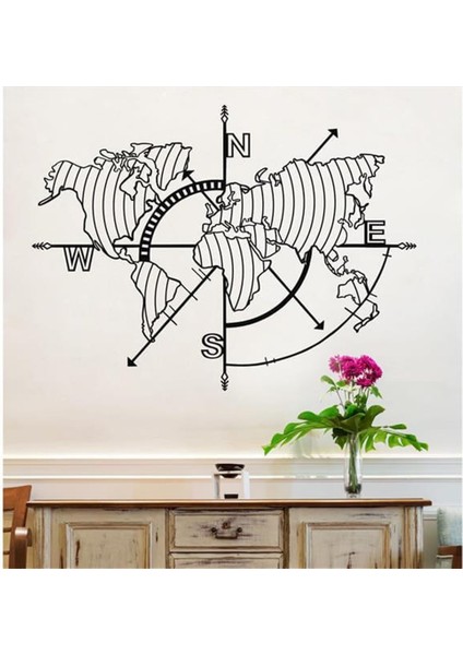 World Map Metal Duvar Dekoru