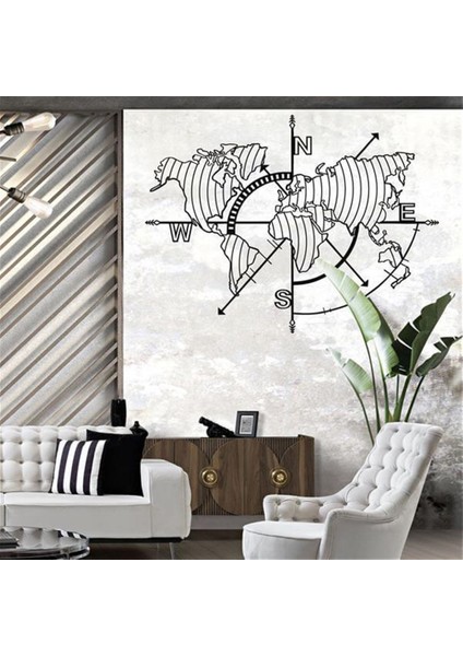 World Map Metal Duvar Dekoru