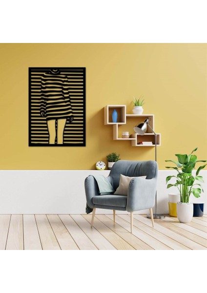 Striped Woman Metal Duvar Dekoru