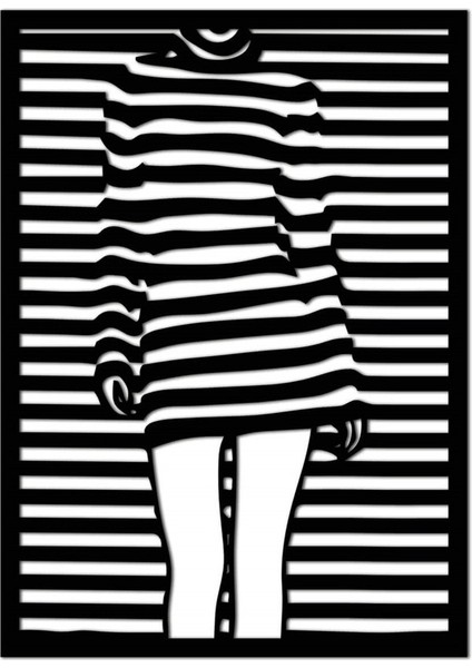 Striped Woman Metal Duvar Dekoru fırsatları